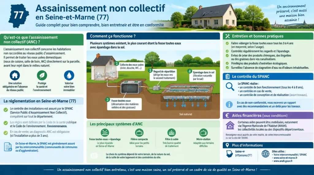 Assainissement non collectif en Seine-et-Marne (77) : guide complet