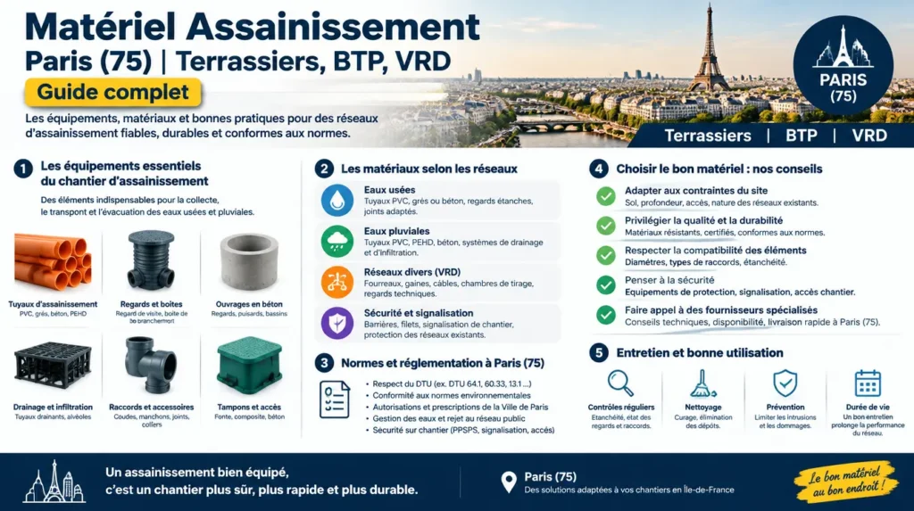 Matériel d'assainissement pour terrassiers et professionnels du BTP à Paris (75)